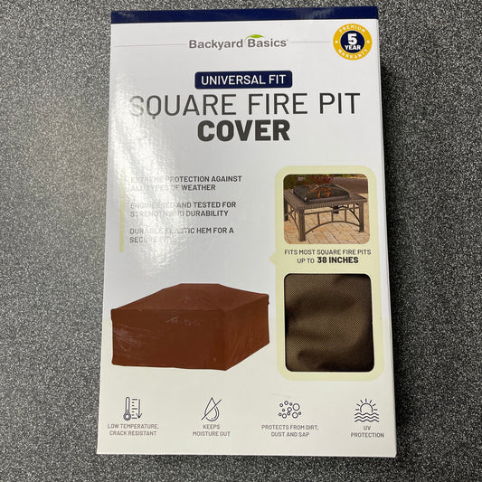 Backyard Basics Universal Fire Pit Cover 38x38x18 Brown Square 07845BBGD