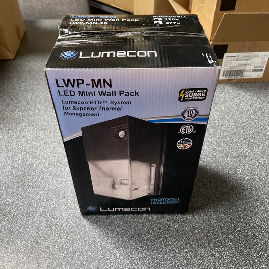 NEW LUMECON LWP-MN-10 LED WALL PACK LIGHT 10W PHOTOCELL 4000k 1029 LUMENS