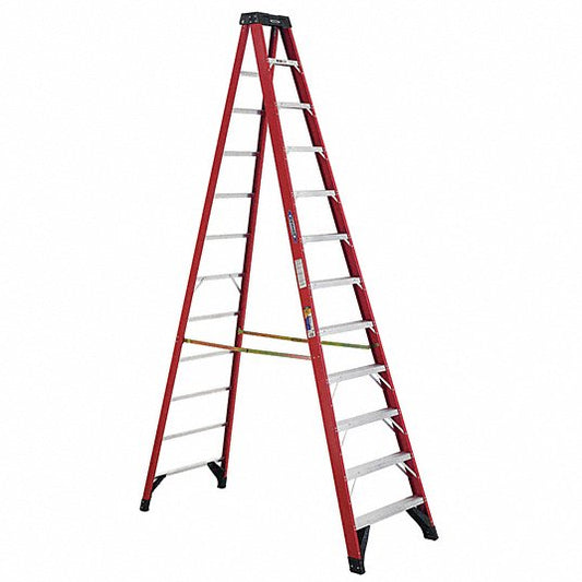 Werner Stepladder: 12 FT Ladder 11 Steps, 375 lb Load Capacity, Fiberglass!