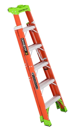 LOUISVILLE LADDER 6-FOOT FIBERGLASS CROSS STEP LADDER, FXS1506