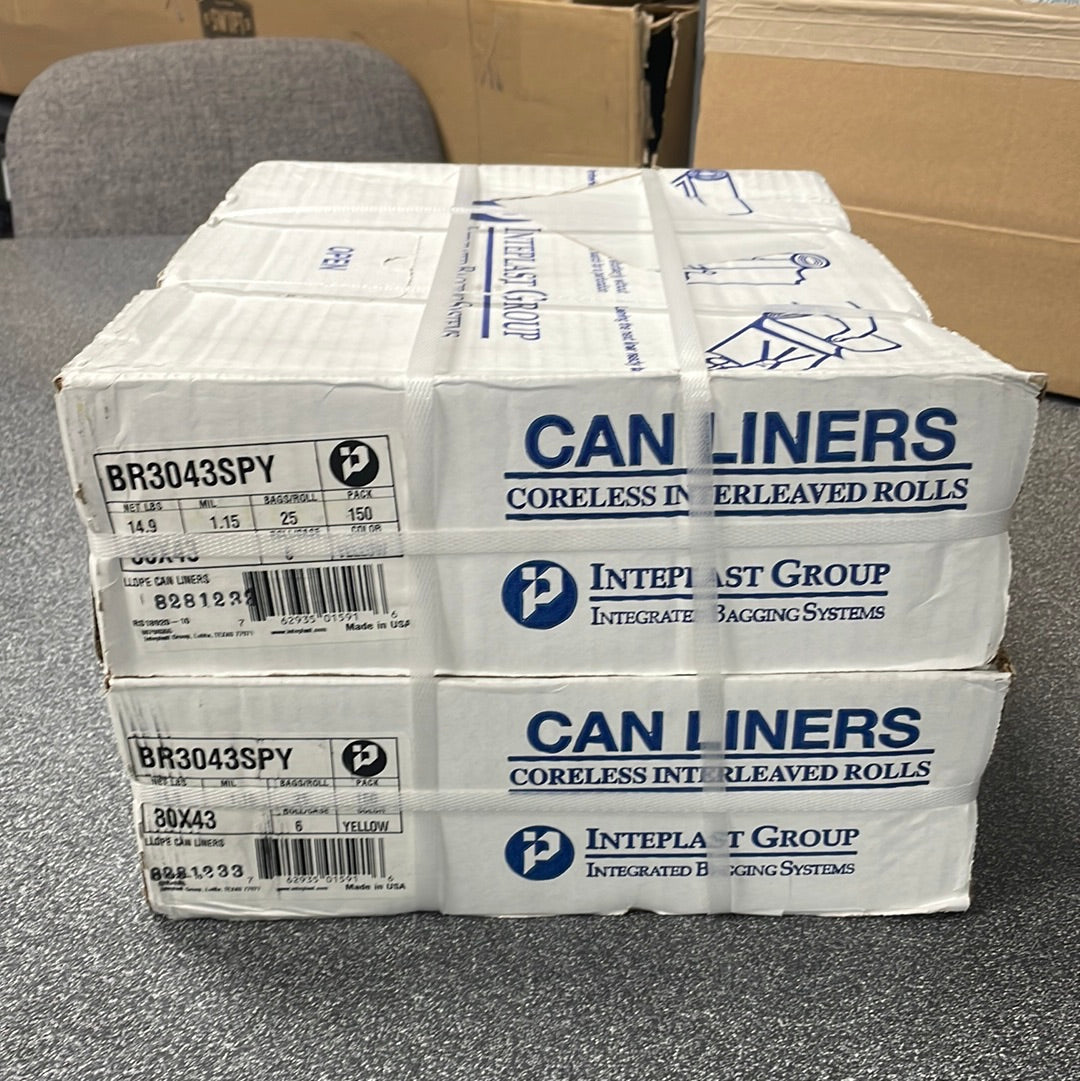 Can Liners 30x43 300 Count Yellow