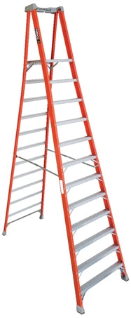 LOUISVILLE LADDER 12-FOOT FIBERGLASS PINNACLE PRO PLATFORM PLATFORM LADDER, FXP1712