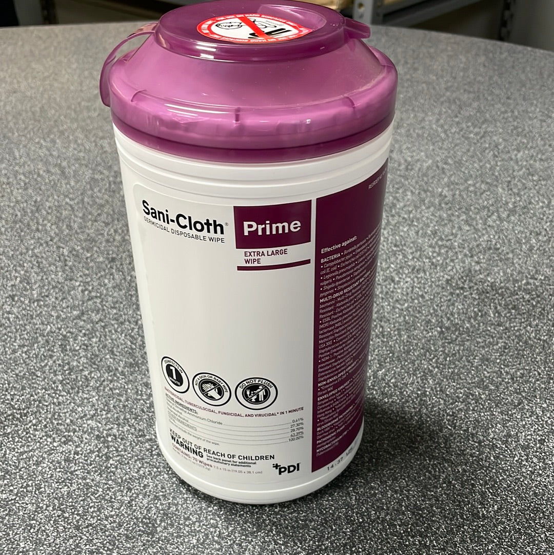 Extra-Large Sani-Cloth Prime Wipes 70/Canister