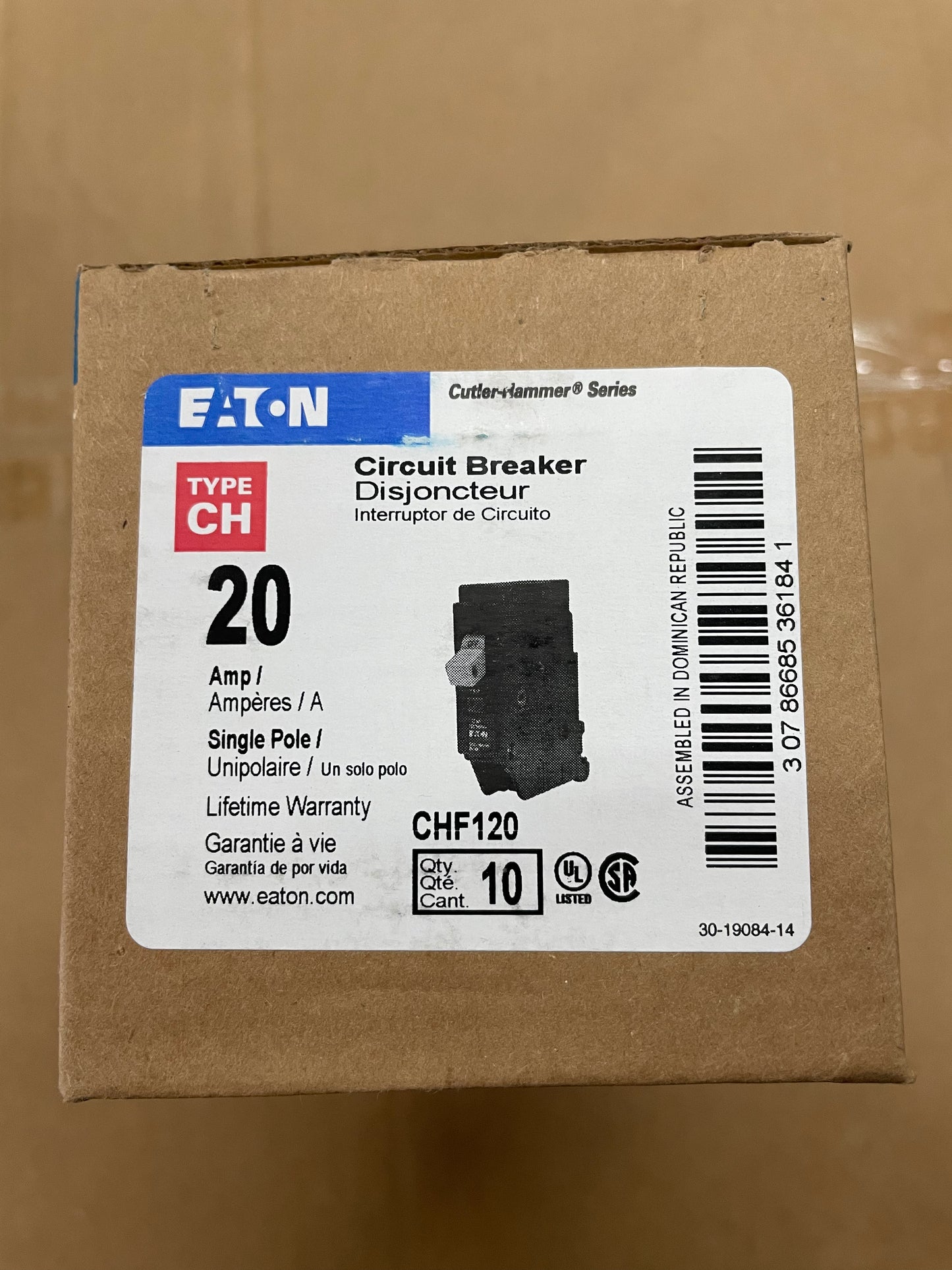 20A Eaton Type CH Breaker